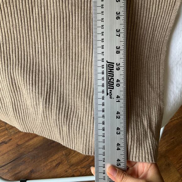 Black Tape_ Women’s Long Sleeve Stretchy Body Con Midi Dress size XL,Solid Beige - Picture 4 of 10